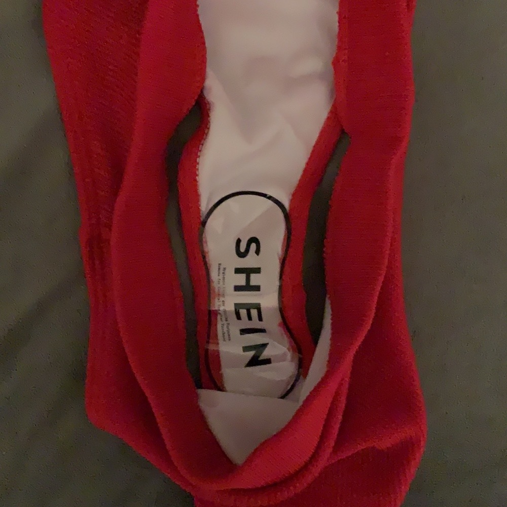 Red Triangular High Waist Bikini - Picture 7 of 10